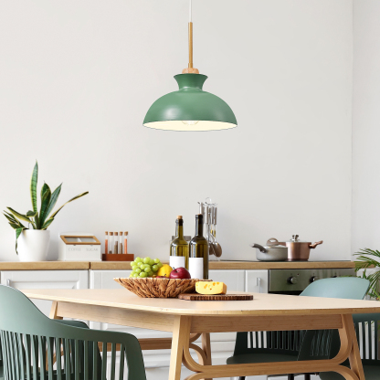 EDISHINE 1- Single Pendant Light With Green Shade-HWPL03B