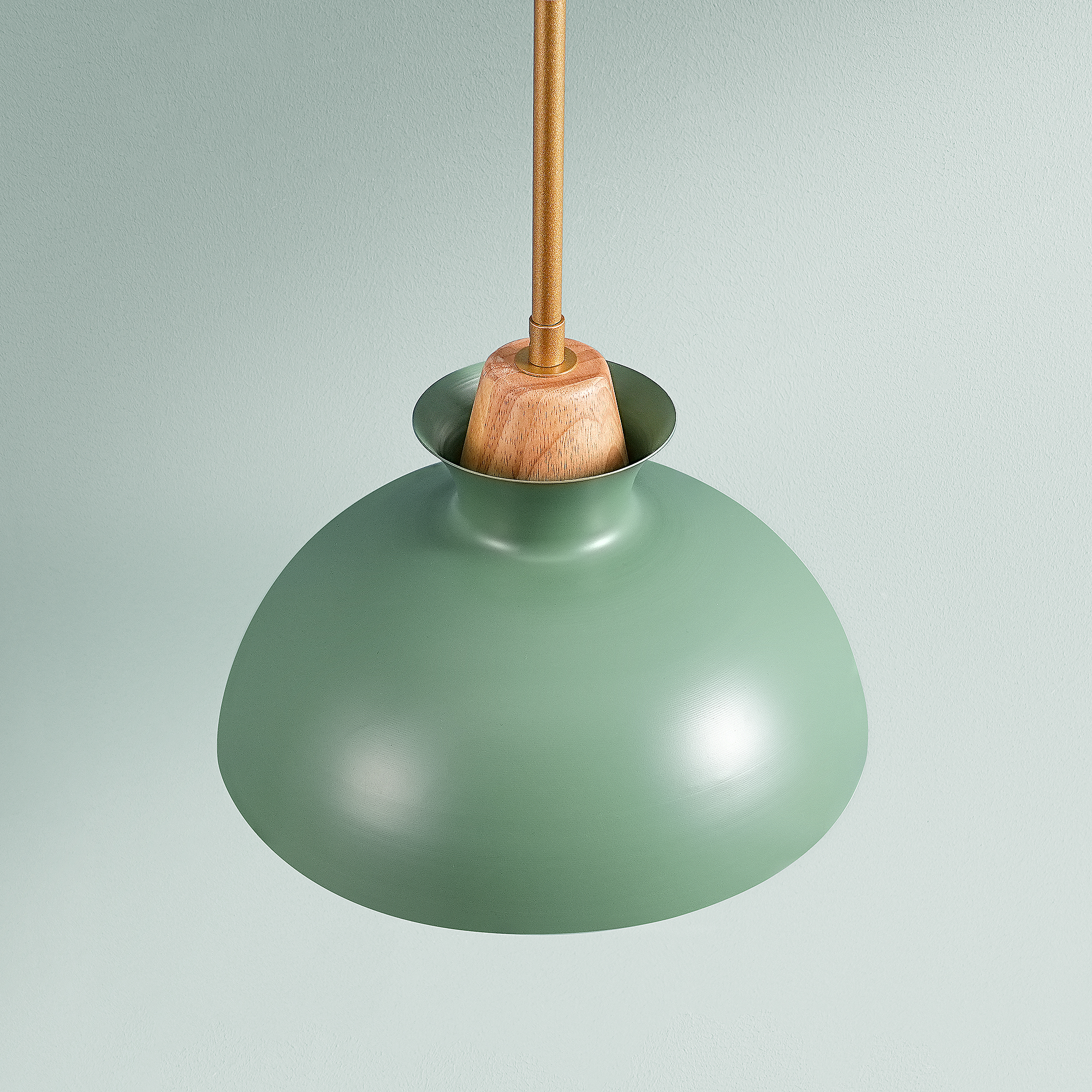 EDISHINE 1- Single Pendant Light With Green Shade-HWPL03B