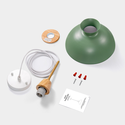 EDISHINE 1- Single Pendant Light With Green Shade-HWPL03B