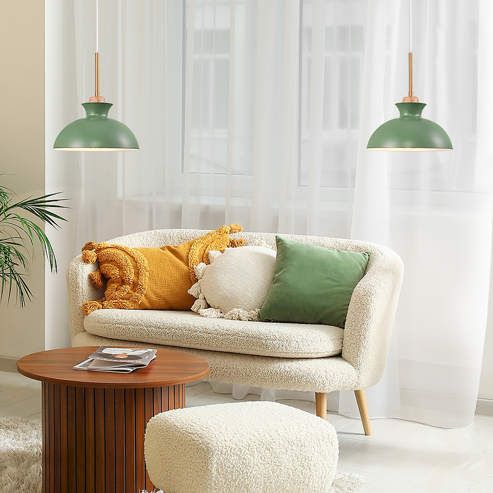 EDISHINE 1- Single Pendant Light With Green Shade-HWPL03B
