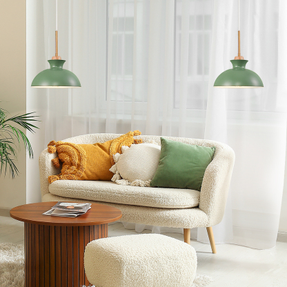 EDISHINE 1- Single Pendant Light With Green Shade-HWPL03B