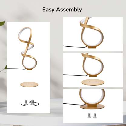 EDISHINE LED Table Lamp,Touch Control,3 Color Temperature,Stepless Dimming,Max 475LM-HWTL02W