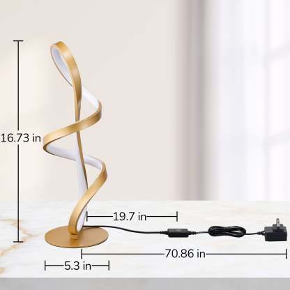EDISHINE LED Table Lamp,Touch Control,3 Color Temperature,Stepless Dimming,Max 475LM-HWTL02W