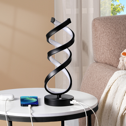 EDISHINE Novelty Touch Control Led Table Lamp With Usb Ports-HWTL02Y
