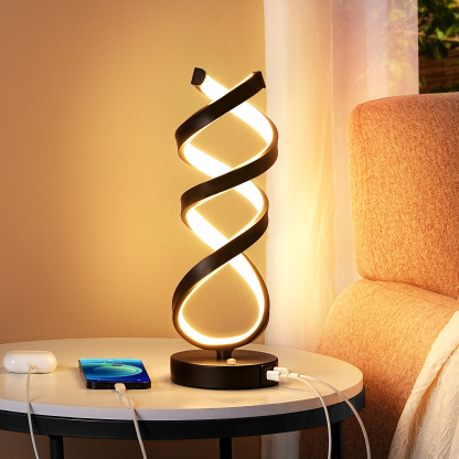 EDISHINE Novelty Touch Control Led Table Lamp With Usb Ports-HWTL02Y