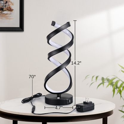 EDISHINE Novelty Touch Control Led Table Lamp With Usb Ports-HWTL02Y