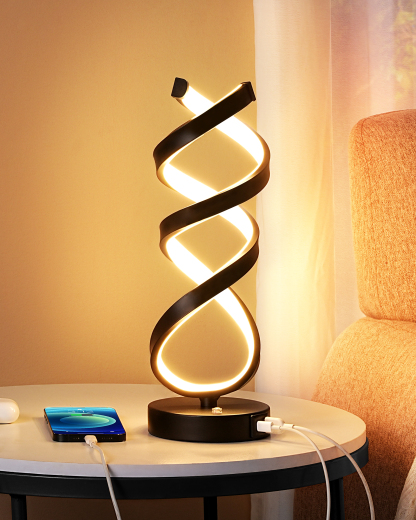 EDISHINE Novelty Touch Control Led Table Lamp With Usb Ports-HWTL02Y