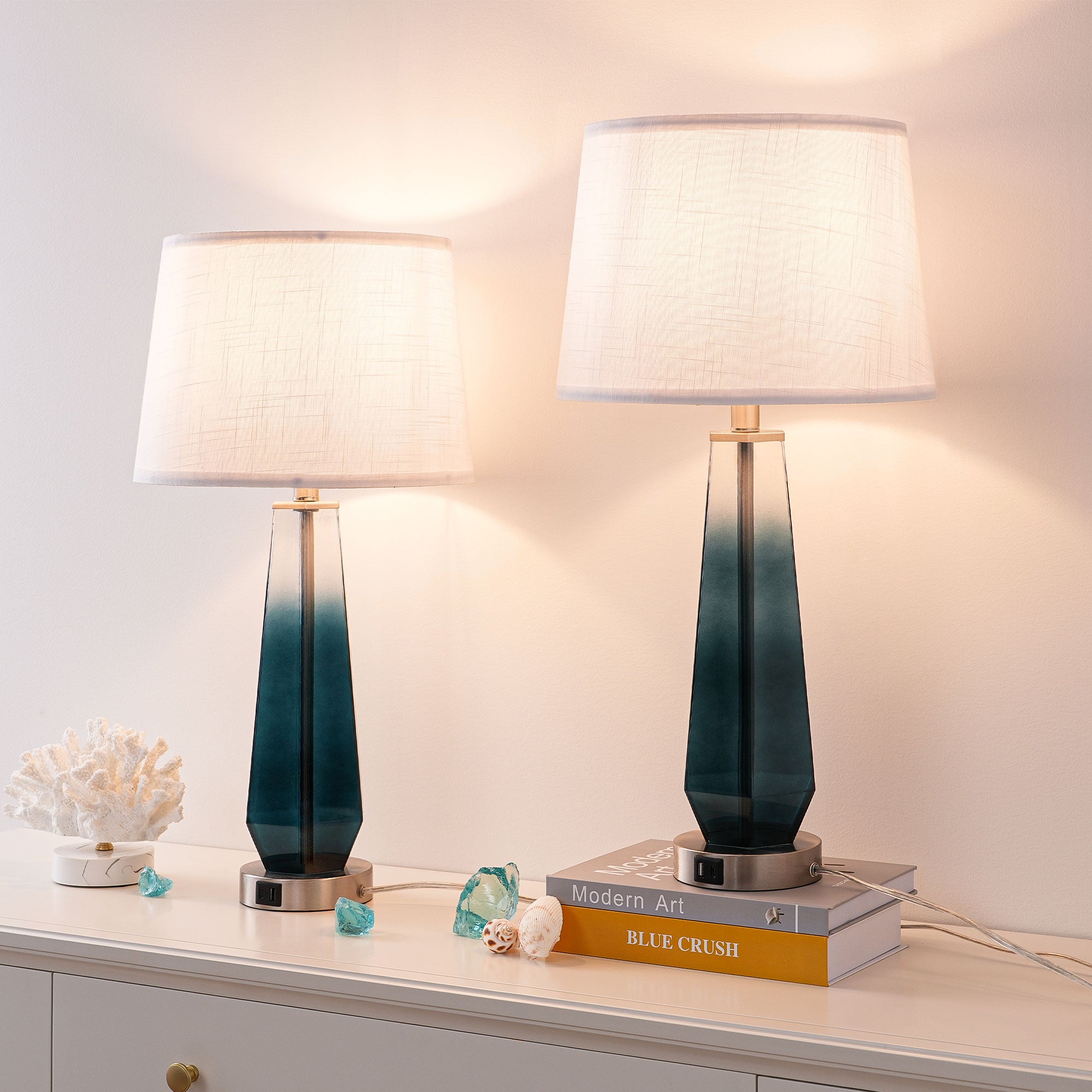 EDISHINE Metal USB Table Lamp,Set of 2-HWTL07B
