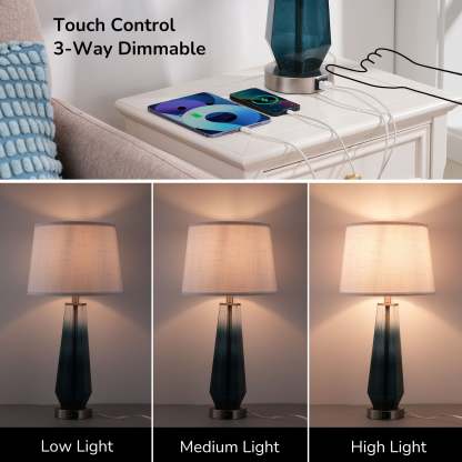 EDISHINE Metal USB Table Lamp,Set of 2-HWTL07B