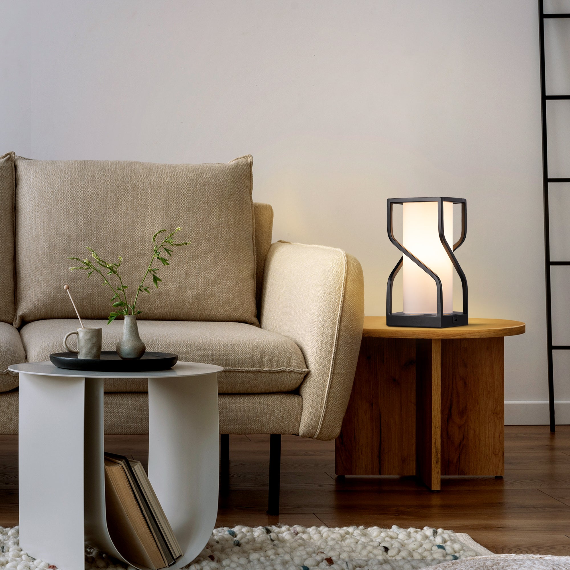 EDISHINE Metal USB Table Lamp, White-HWTL12A