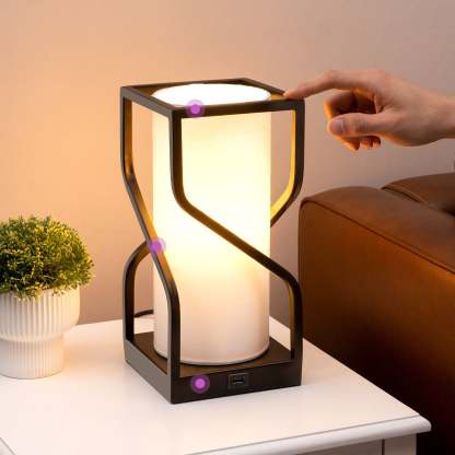 EDISHINE Metal USB Table Lamp, White-HWTL12A