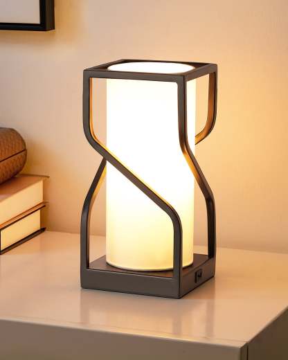 EDISHINE Metal USB Table Lamp, White-HWTL12A