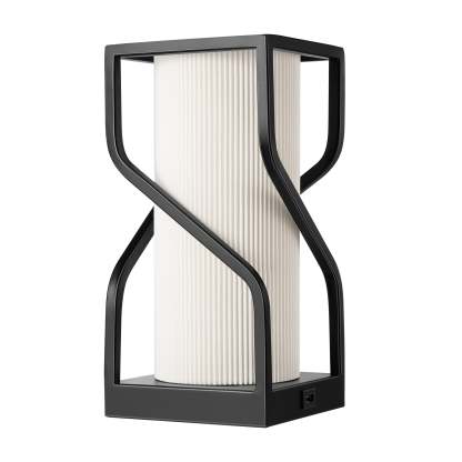EDISHINE Metal USB Table Lamp, White Crease-HWTL12C