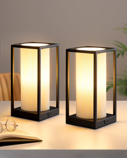 EDISHINE 2 Pack Dimmable Metal USB Table Lamp-ZHWTL12D2