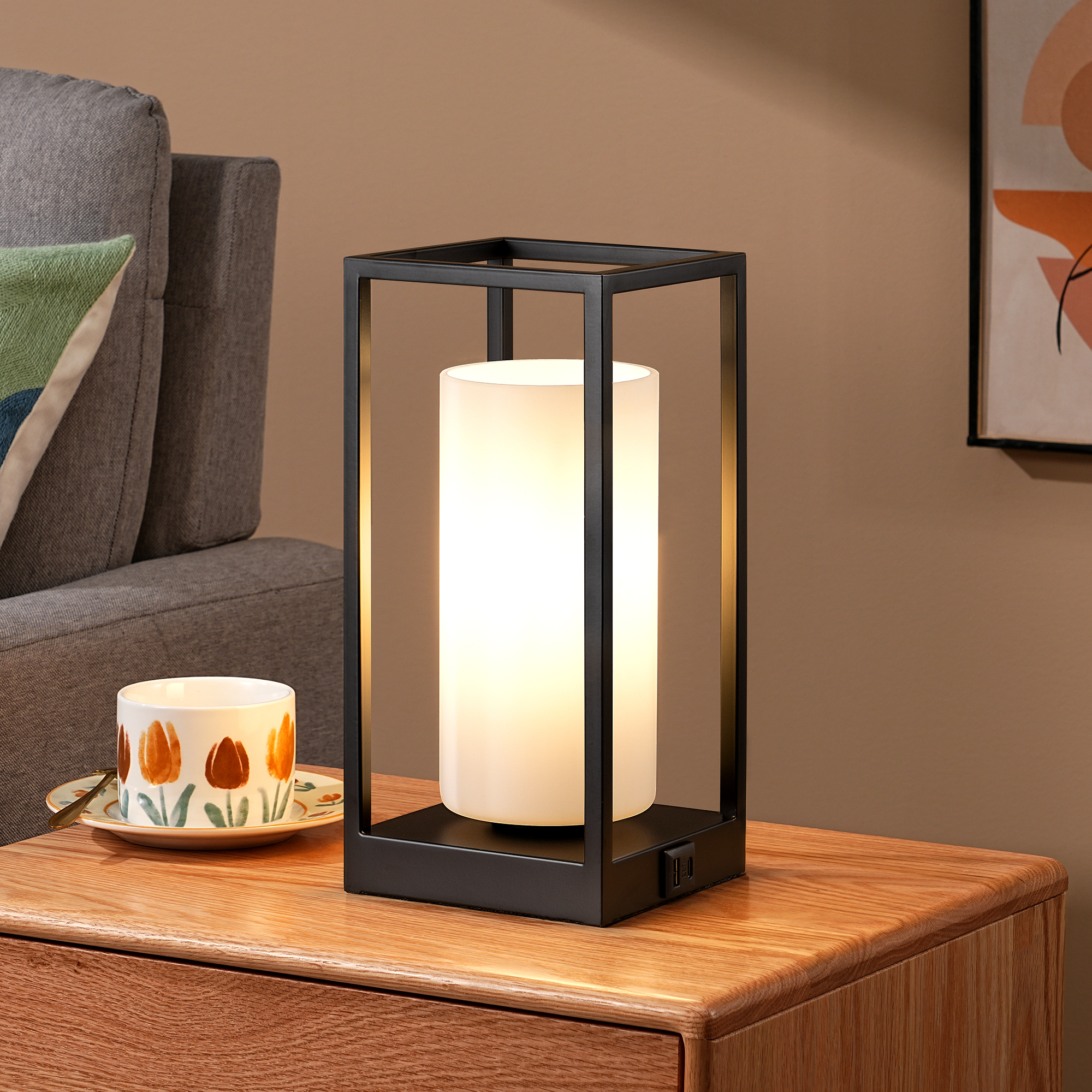 EDISHINE Dimmable Table Lamp With Touch Control And Usb Ports-HWTL12E