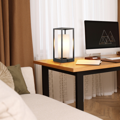 EDISHINE Dimmable Table Lamp With Touch Control And Usb Ports-HWTL12E