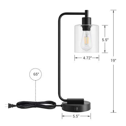 EDISHINE Dimmable Table Lamp with USB,Touch Control-HLTL02N
