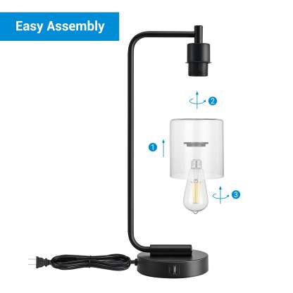 EDISHINE Dimmable Table Lamp with USB,Touch Control-HLTL02N