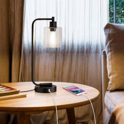 EDISHINE Dimmable Table Lamp with USB,Touch Control-HLTL02N
