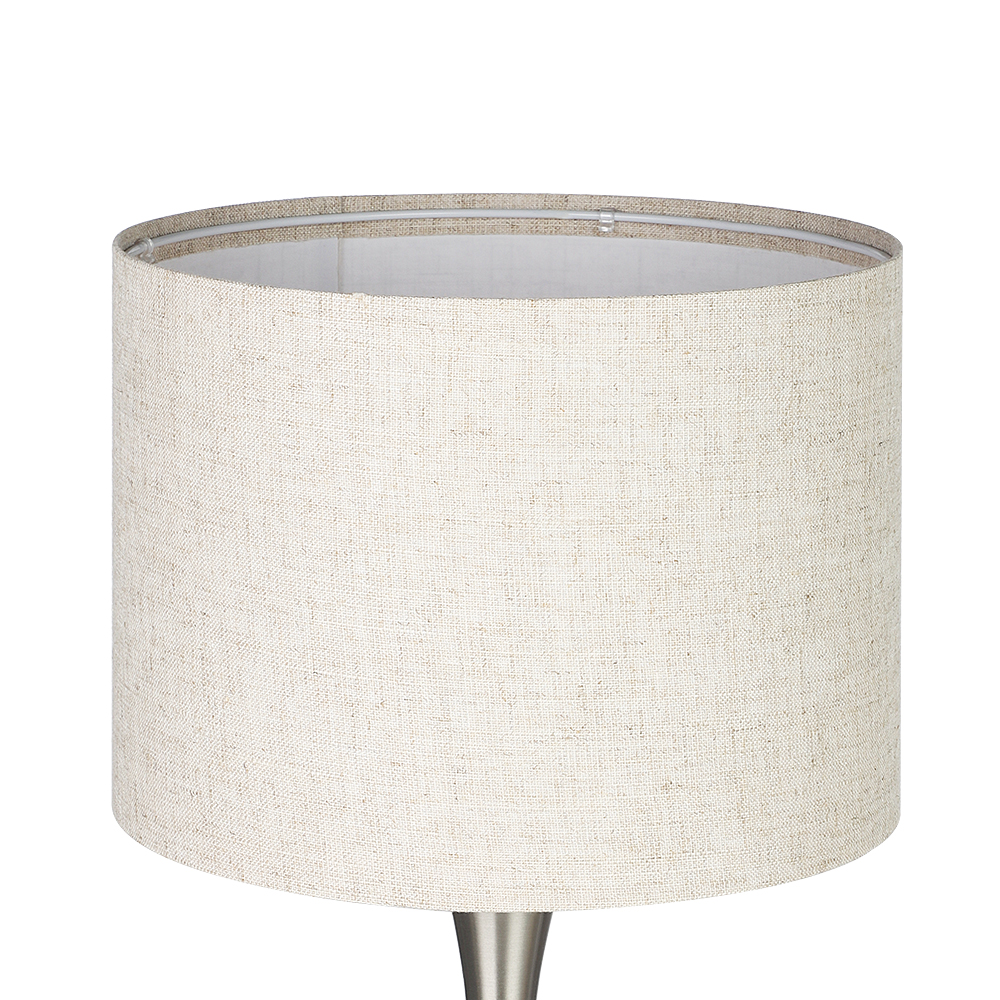 EDISHINE 20.7" Brushed Nickel Table Lamp Set with USB (Set of 2)-HLTL06F