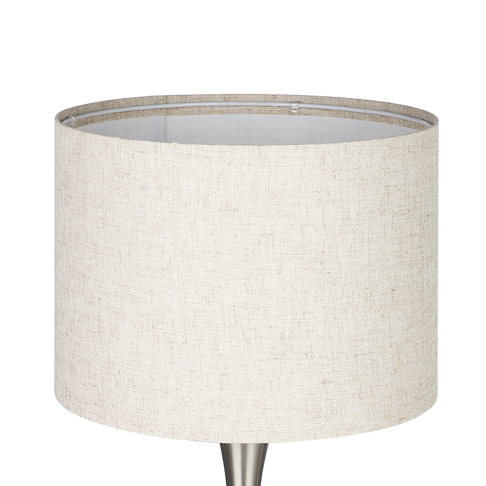 EDISHINE 20.7" Brushed Nickel Table Lamp Set with USB (Set of 2)-HLTL06F