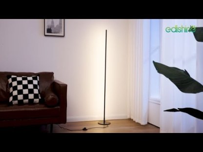 EDISHINE 57.5" Dimmable Corner Floor Lamp, Black-HFLCB2F