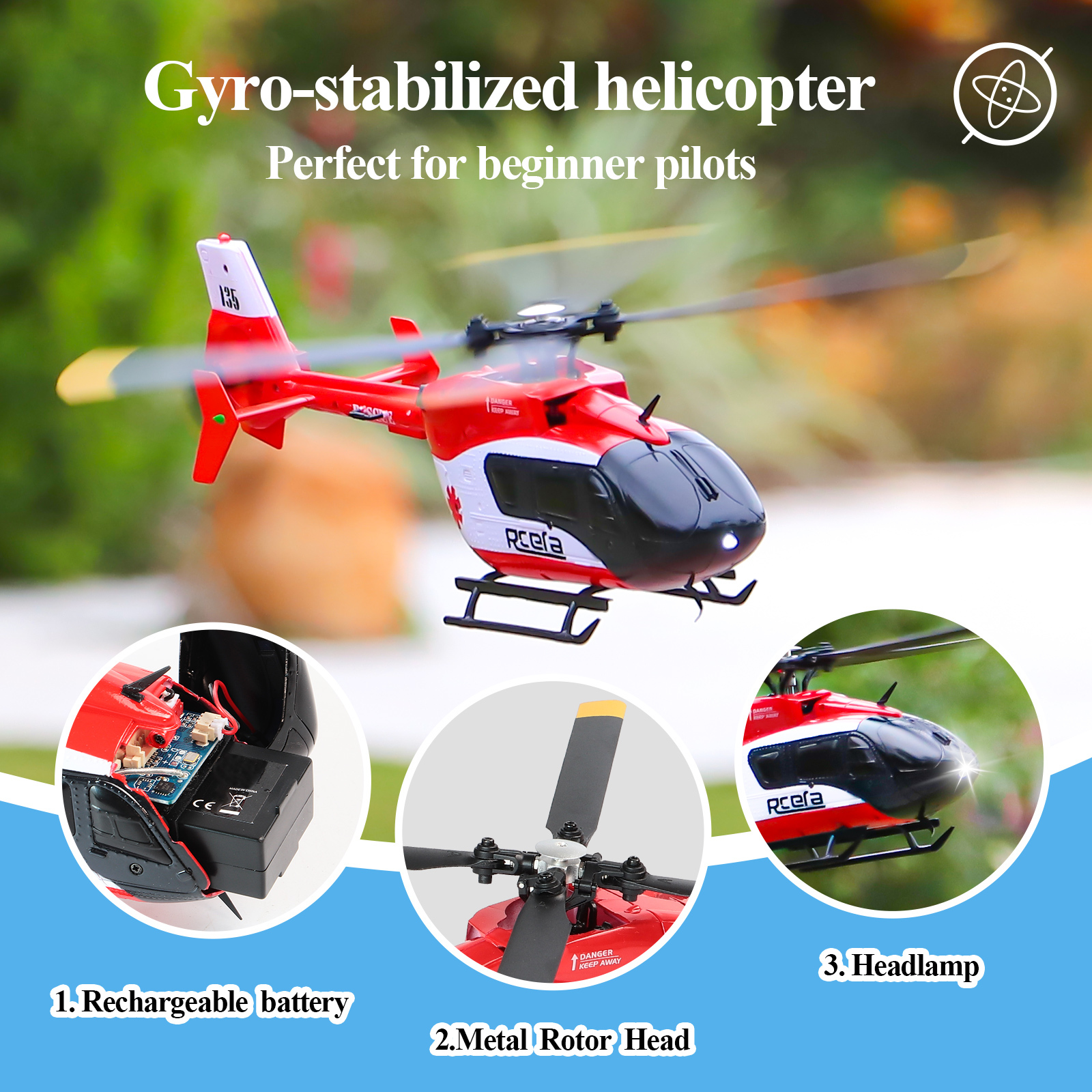 RC ERA C159 Pro EC135 One Click Circular Flight RC Helicopter - RTF
