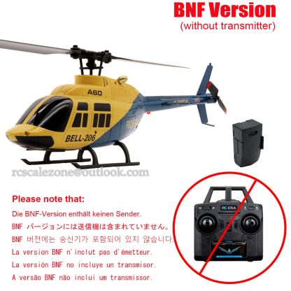 RC Scale Zone A60 Mini Bell206 Gyro Stabilized Helicopter