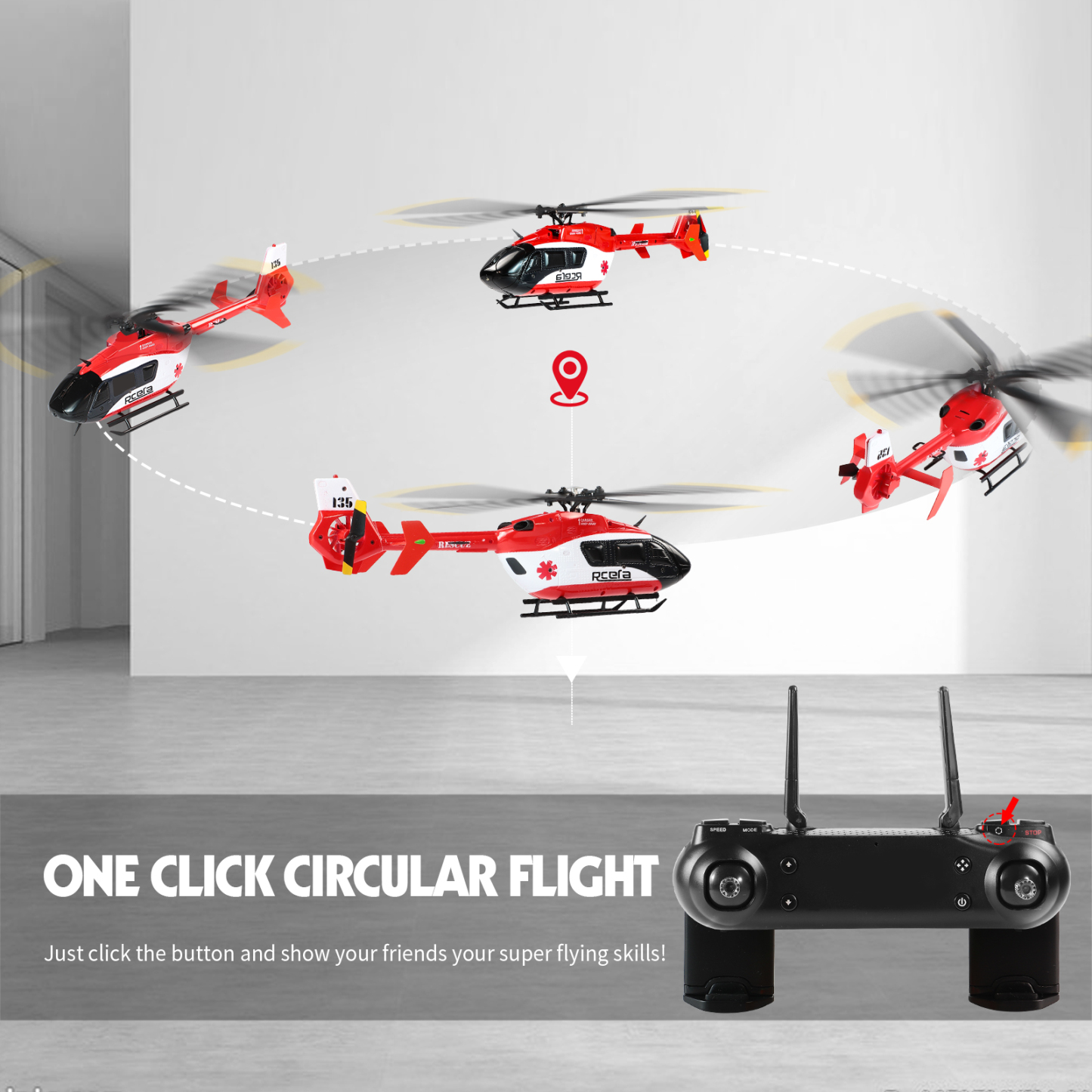 RC ERA C159 Pro EC135 One Click Circular Flight RC Helicopter - RTF
