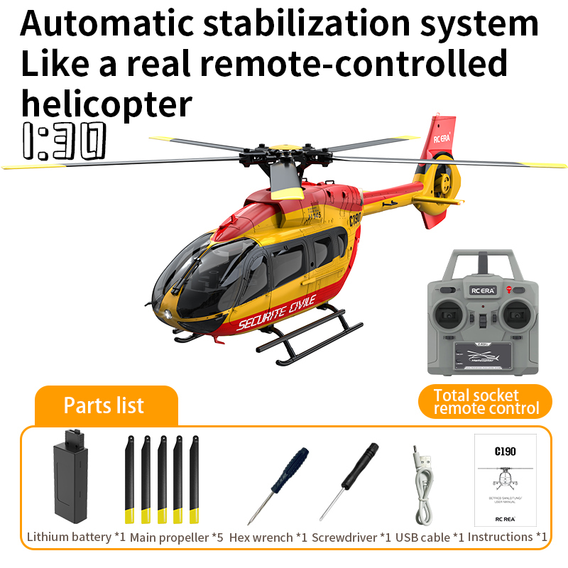 RC ERA C190 H145 150 Size Gyro Stabilized RC Helicopter - RTF