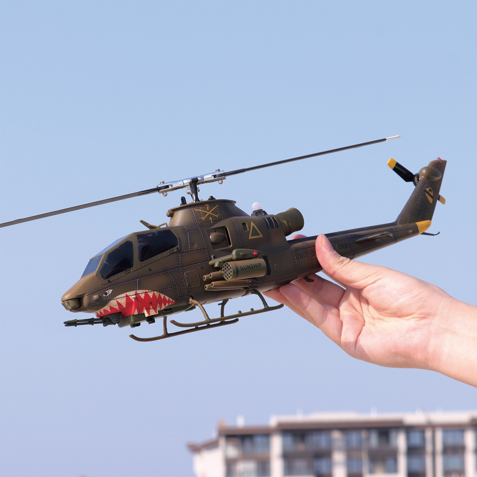 YUXIANG F112S AH-1 Cobra Green Weathered GPS Stabilized Helicopter - RTF