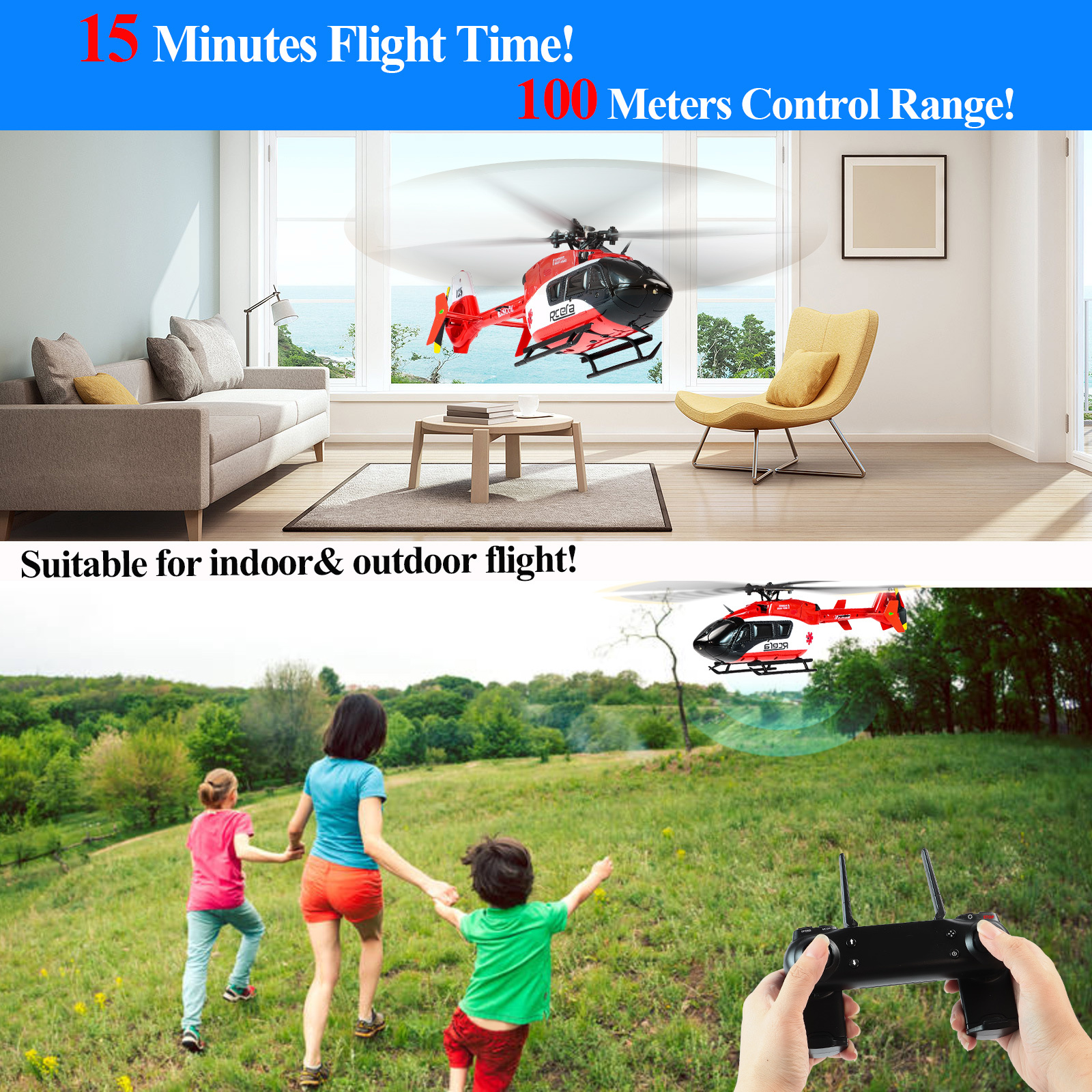 RC ERA C159 Pro EC135 One Click Circular Flight RC Helicopter - RTF