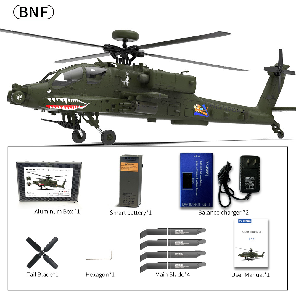 YuXiang F11 Apache AH-64 3D/6G 6-Axis Gyro RC Helicopter