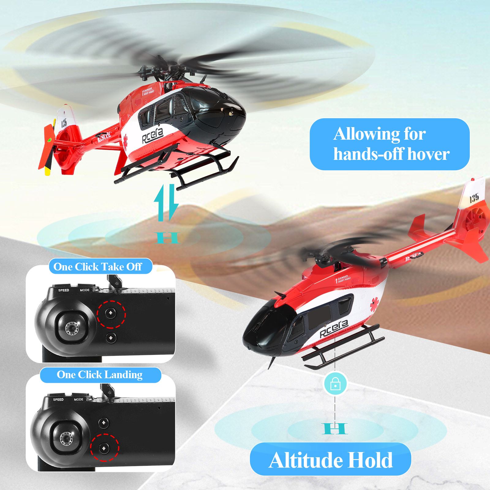 RC ERA C159 Pro EC135 One Click Circular Flight RC Helicopter - RTF