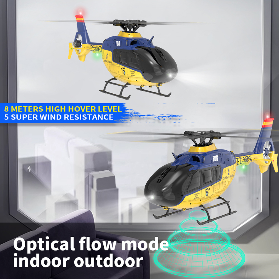 YuXiang F06 EC135 Scale Gyro Stabilized 6CH RC Helicopter - RTF (Blue Yellow Fuselage)