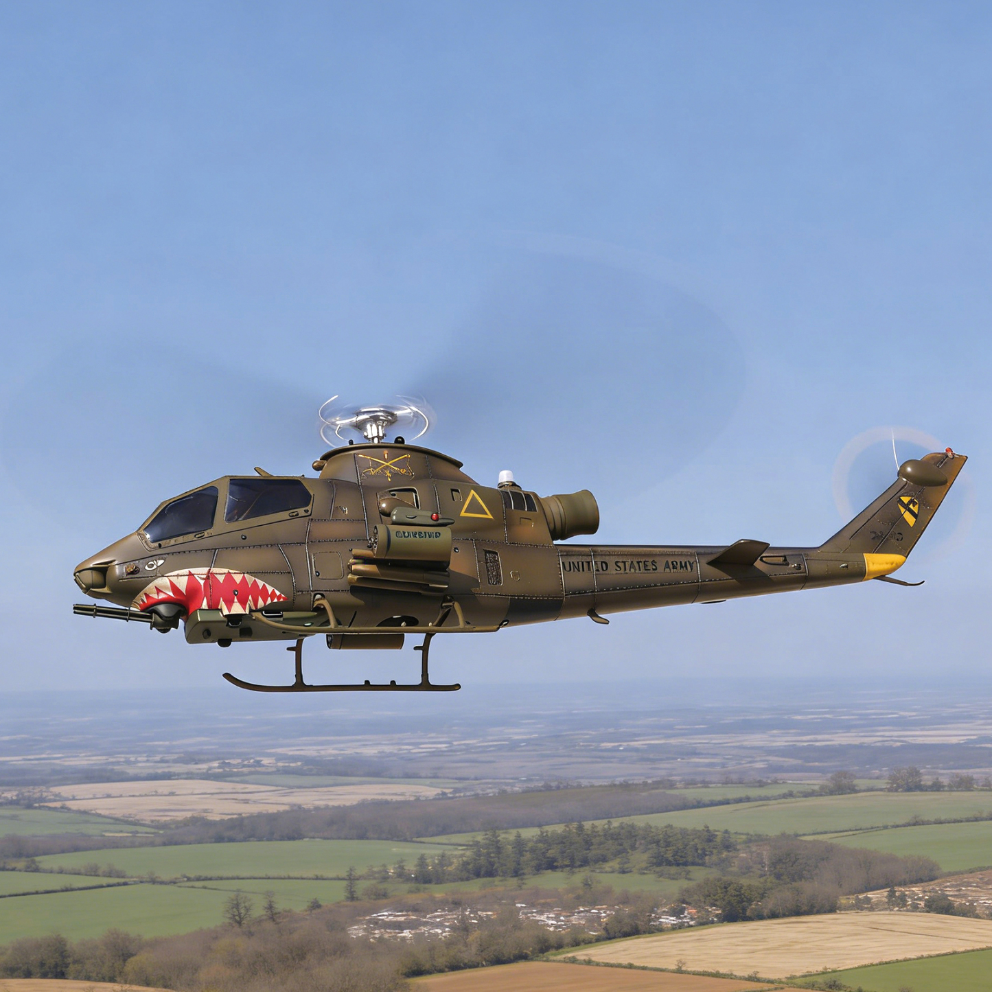 YUXIANG F112S AH-1 Cobra Green Weathered GPS Stabilized Helicopter - RTF