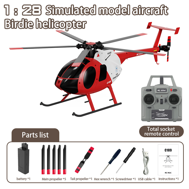 RC ERA C189 MD500 Bird 1:28 Gyro Stabilization RC Helicopter -RTF