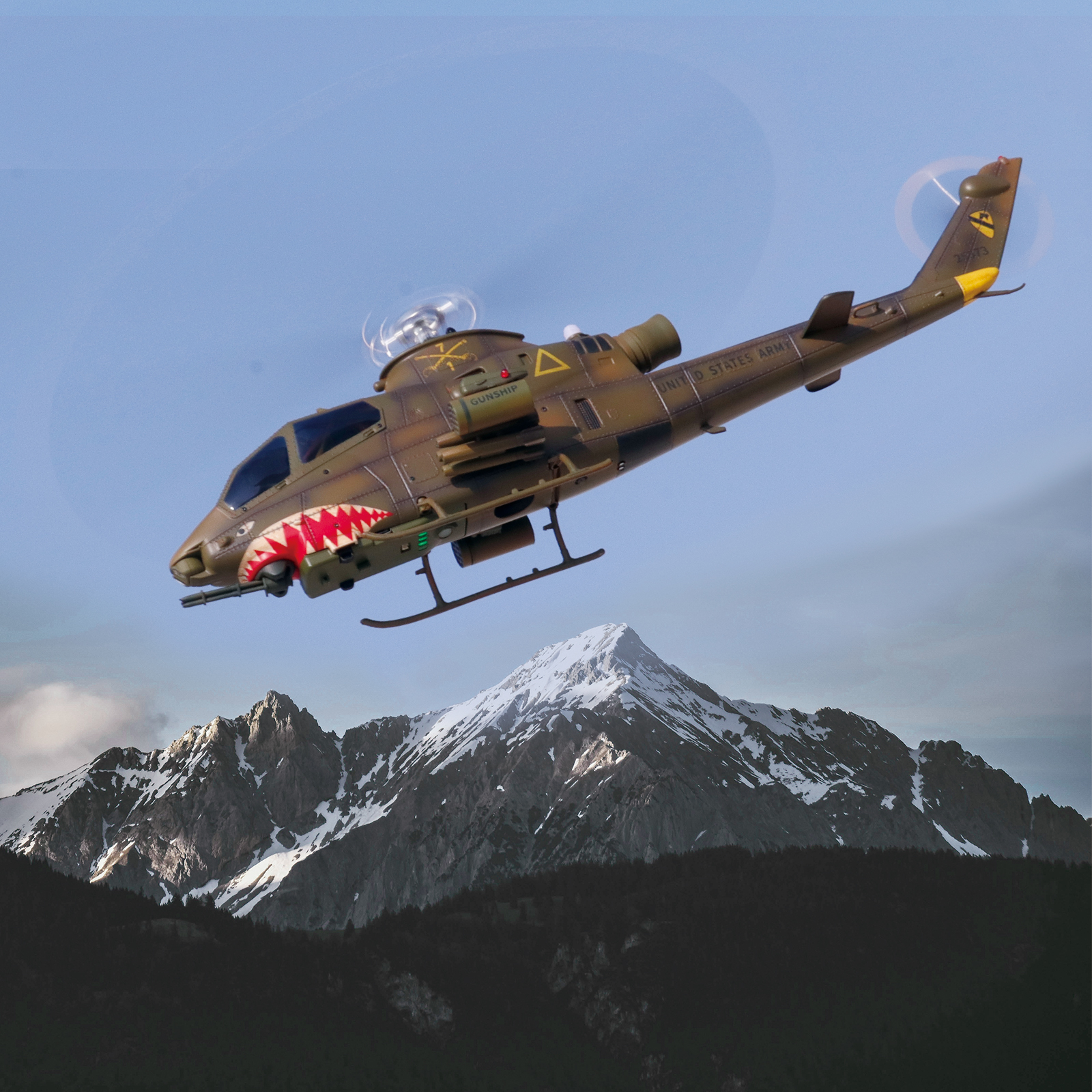 YUXIANG F112S AH-1 Cobra Green Weathered GPS Stabilized Helicopter - RTF