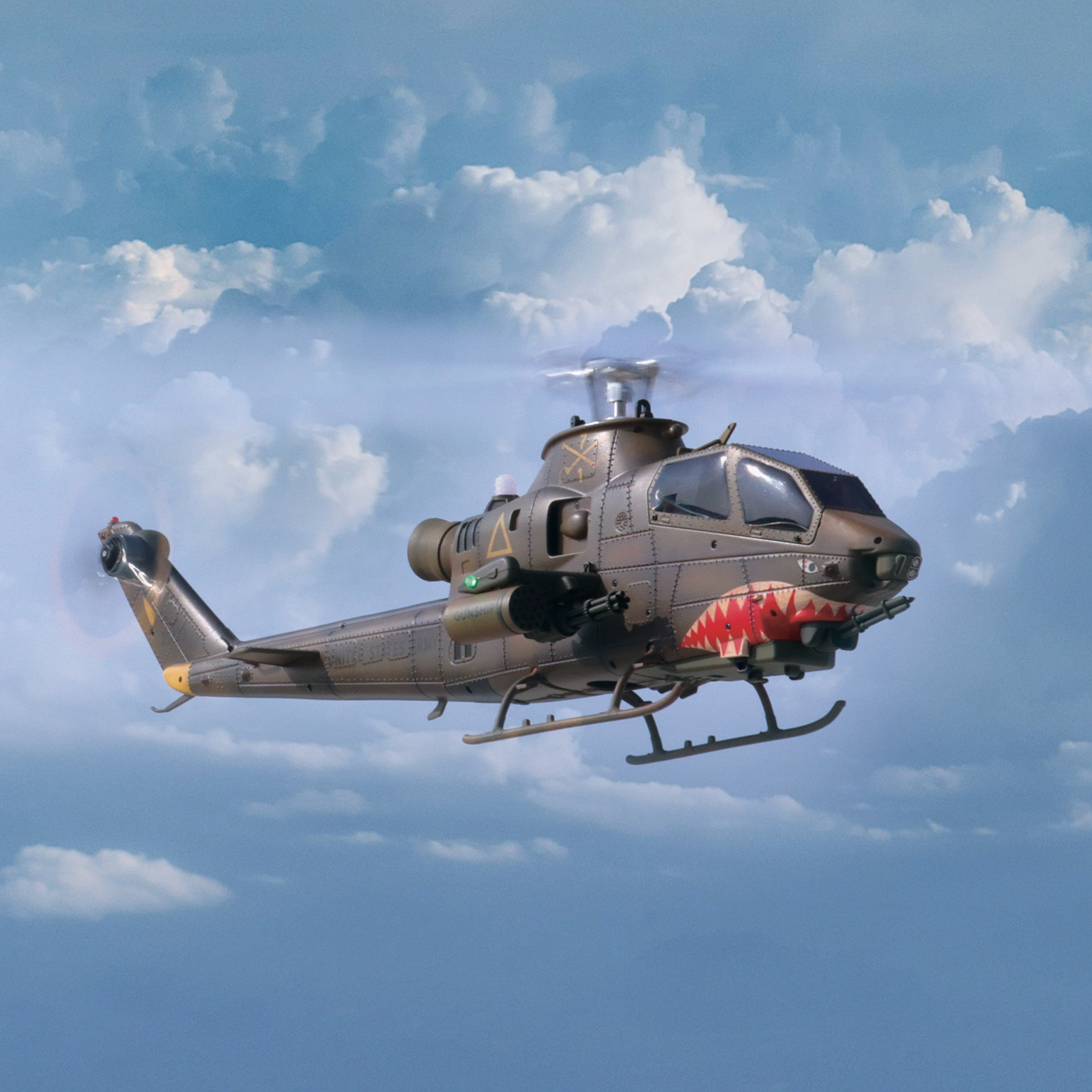 YUXIANG F112S AH-1 Cobra Green Weathered GPS Stabilized Helicopter - RTF