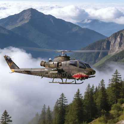YUXIANG F112S AH-1 Cobra Green Weathered GPS Stabilized Helicopter - RTF