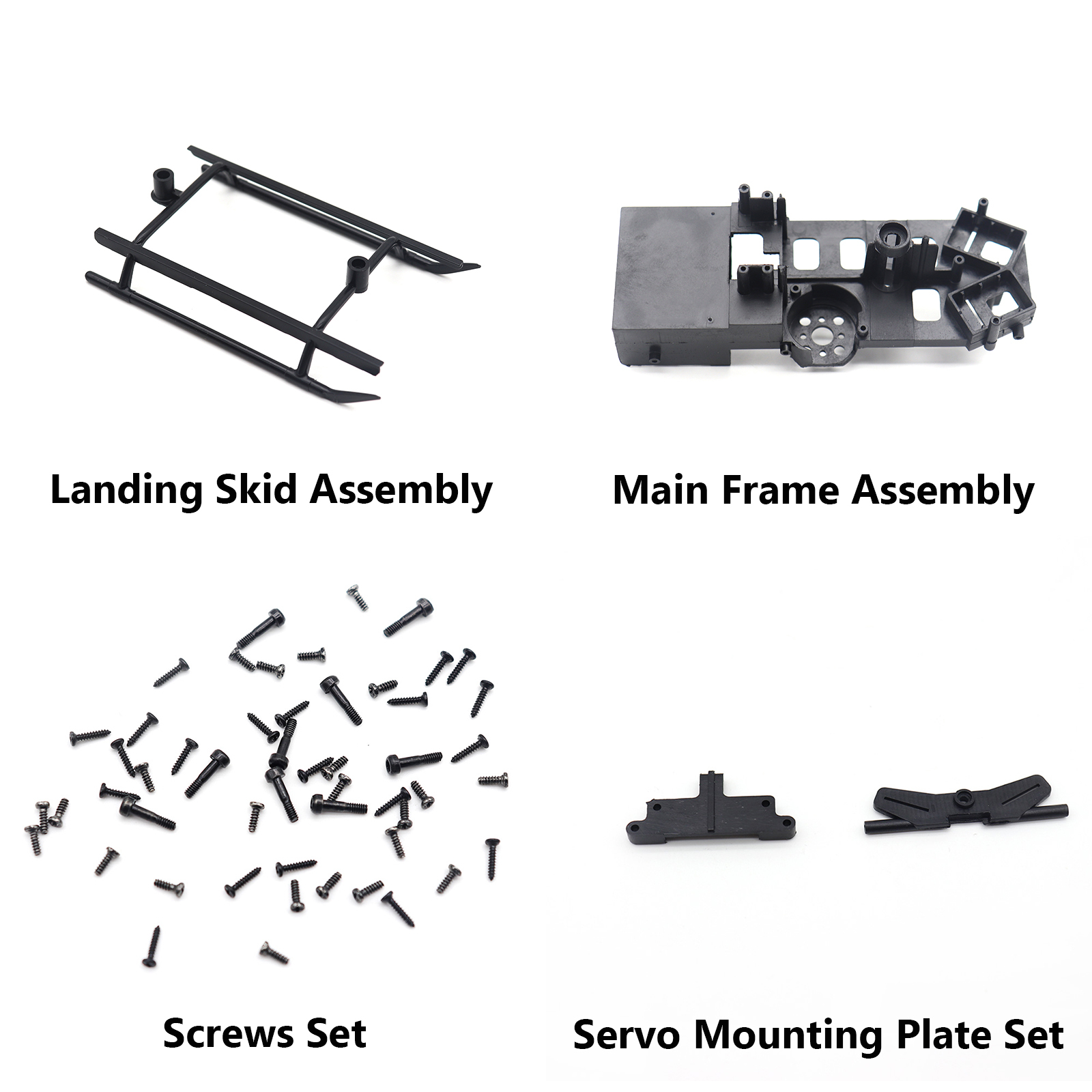 RC ERA C159/C187 EC135 Landing Skid Assembly, Main Frame Assembly, Screws Set, Servo Mounting Plate Set