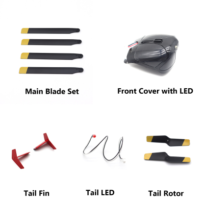 RC ERA C159 EC135 Main Blade Set, Front Cover with LED, Tail Fin,Tail LED, Tail Rotor