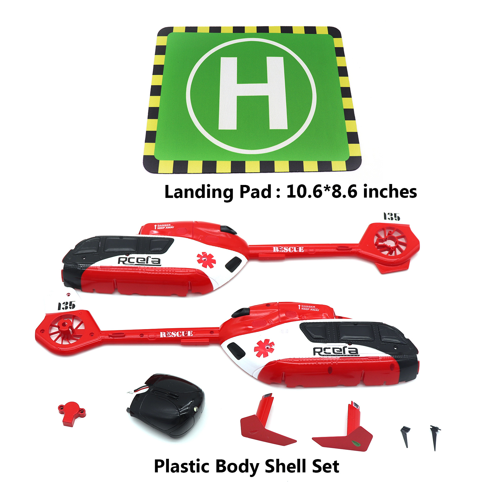 RC ERA C159 EC135 Plastic Body Shell Set, Landing Pad