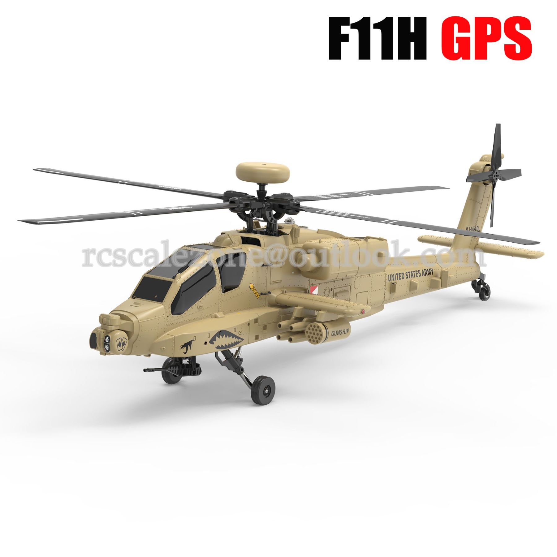 YuXiang F11H Apache AH-64 GPS Stabilized RC Helicopter