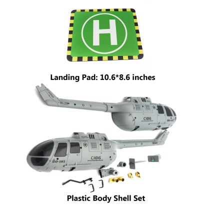 RC ERA C186 B105 Orange/Gray Plastic Body Shell Set,Landing Pad