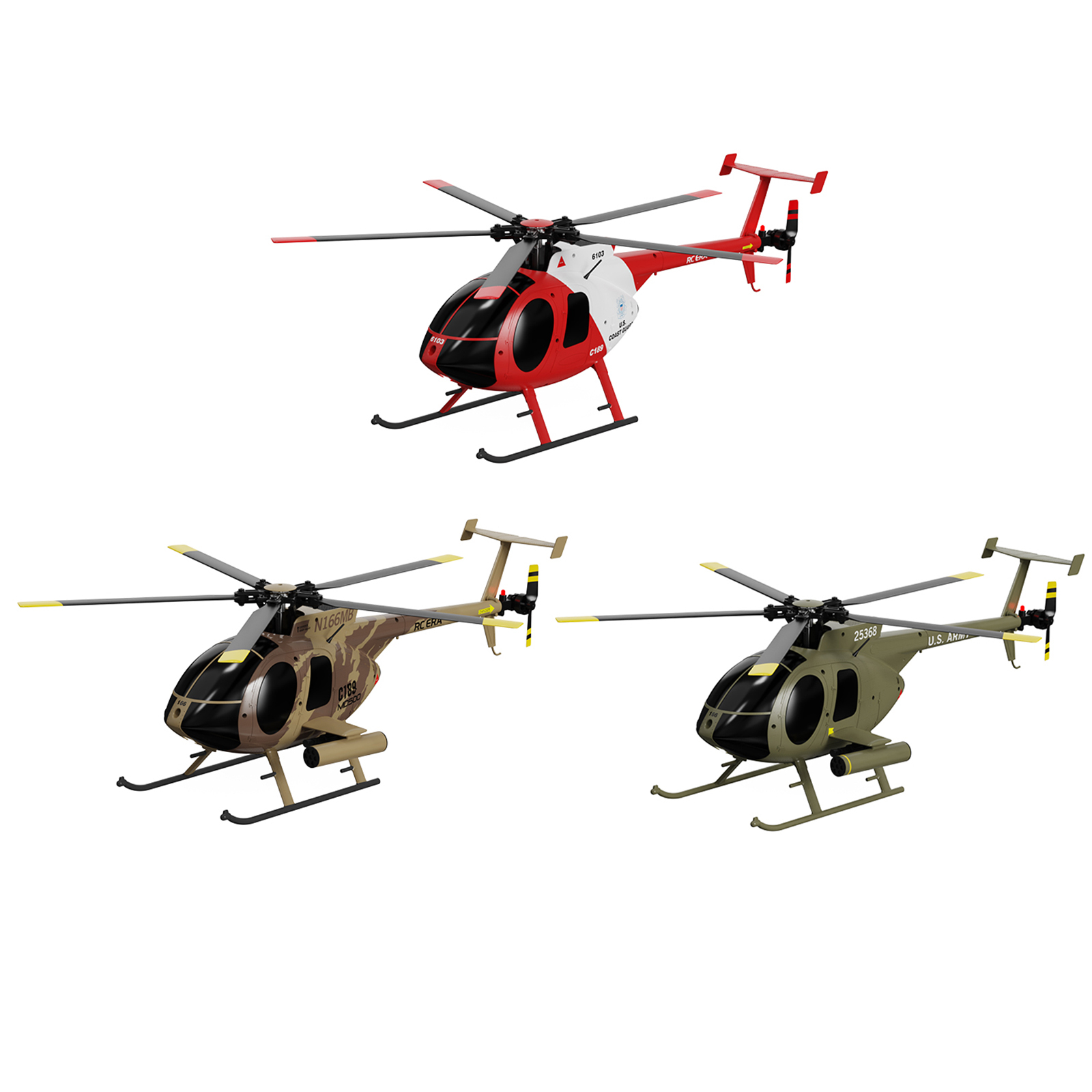 RC ERA C189 MD500 Bird 1:28 Gyro Stabilization Flybarless RC Helicopter - RTF