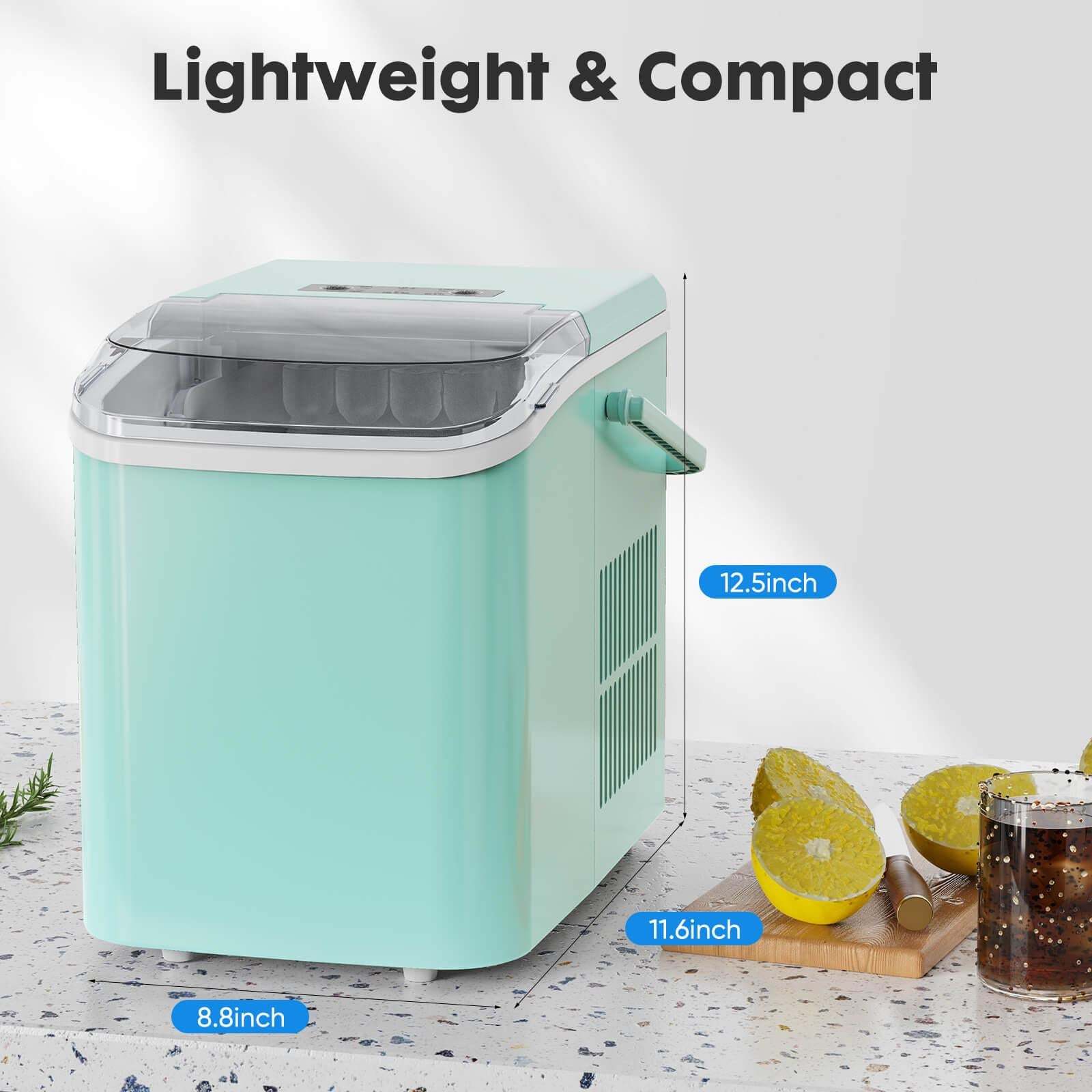 Countertop Ice Maker Machine, Portable Self-Cleaning Ice Machine with Ice Scoop