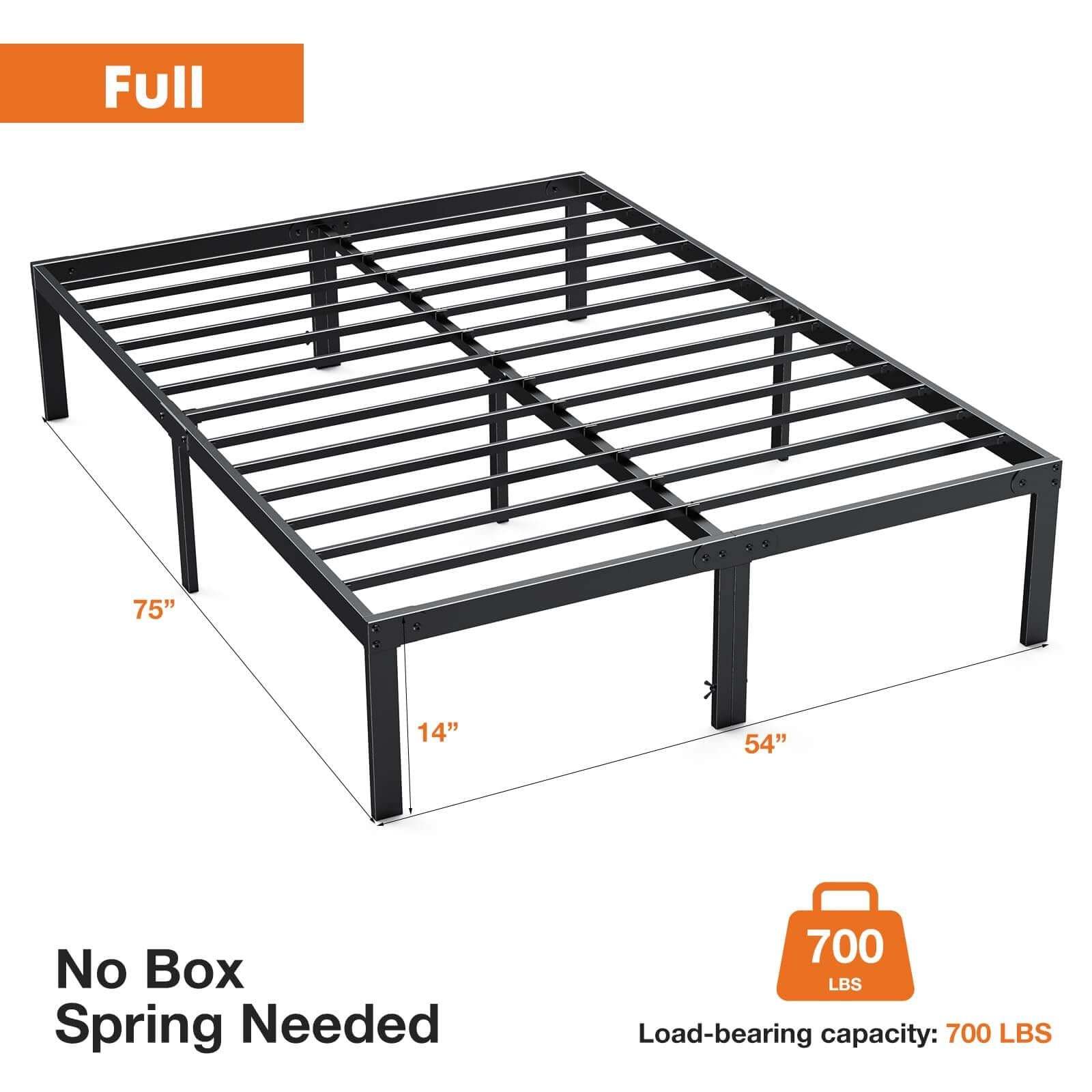 Bed Frame Metal Platform Bed Frame Mattress Foundation with Steel Slat Support