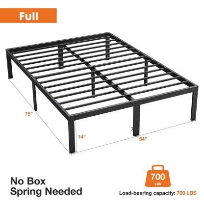 Bed Frame Metal Platform Bed Frame Mattress Foundation with Steel Slat Support