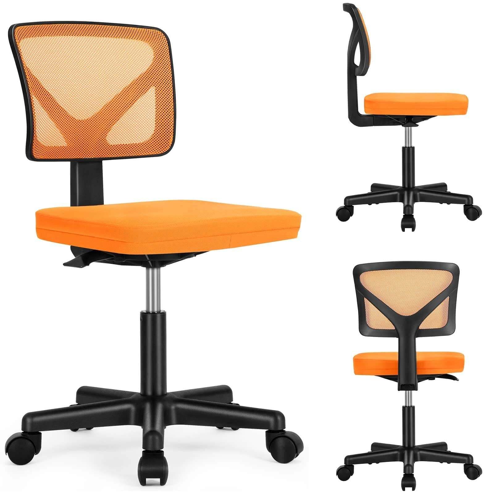 Armless Mesh Office Chair, Ergonomic Computer Desk Chair